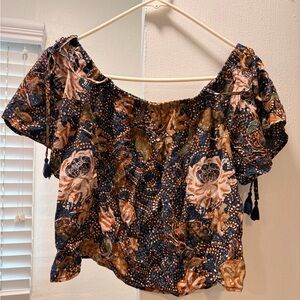 Madewell off shoulder silk top